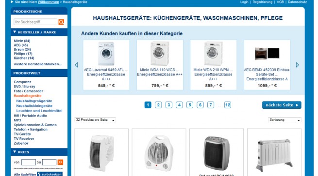 Euronics Screenshot Webseite