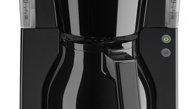 Melitta Kaffeemaschine Look Therm Selection mit Edelstahl-Blende am Filterdeckel.