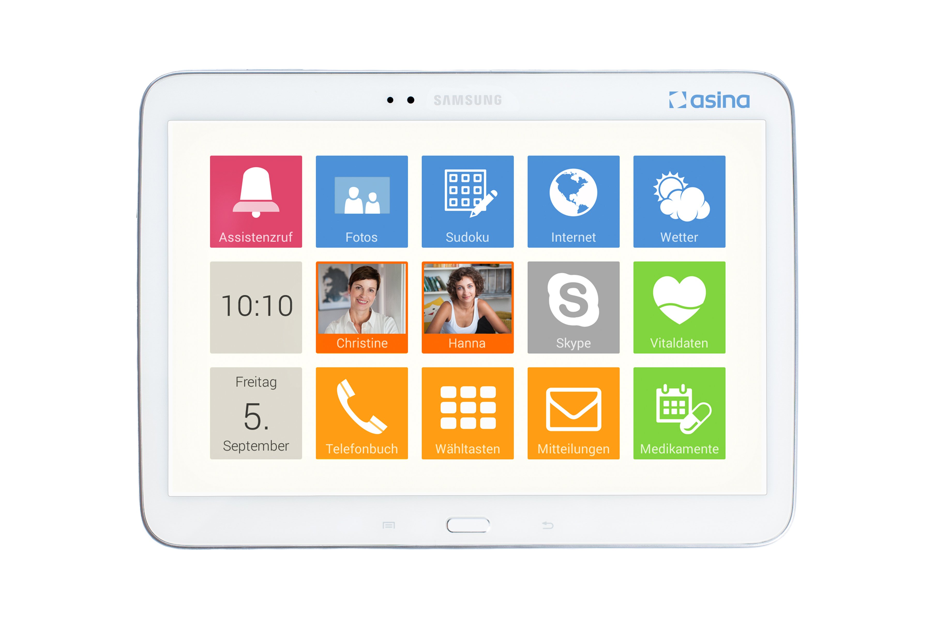 Ein Gefühl von Smart Home für Senioren will die asina Software auf Android-Tablets vermitteln. 