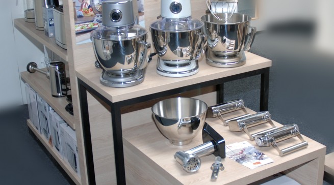 Auf der IFA präsentierte WMF ein neues „Shop in Shop“-Modul für Elektrokleingeräte.