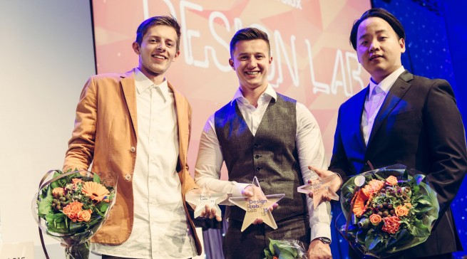 Die drei Gewinner des Electrolux Design Lab stellten sich anlässlich der Gala in Helsinki dem Fotografen.
