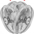 Unold Tischventilator Silverline mit verstellbaren Neigungswinkeln.