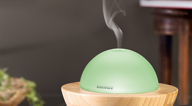 Soehnle Aroma Diffuser Modena aus hochwertigem Bambus und Glas.