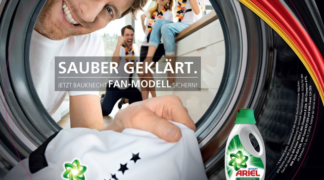 Bauknecht setzt bei der Kampagne für die Fan-Modelle auf emotionale Motive und überrascht mit einer ungewohnten Perspektive: Aus den Geräten heraus ist die Szenerie einer Fan-Party zusehen.