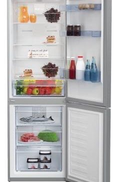 Die Beko Kühl/Gefrierkombination RCNE400E45X, offen