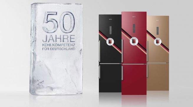 50 Jahre Kühlen mit Gorenje in Deutschland: Als Jubiläumsaktion gibt es seit vergangener Woche drei exklusive Sondermodelle in Schwarz, Rot, Gold.
