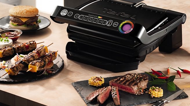 Tefal Grill OptiGrill Snacking & Baking GC 7148 mit 6 voreingestellten Grillprogrammen.