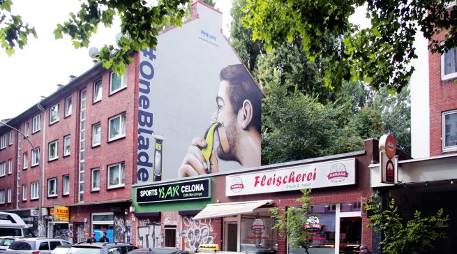 Philips landete mit der Street Art des OneBlade einen künstlerischen Coup.