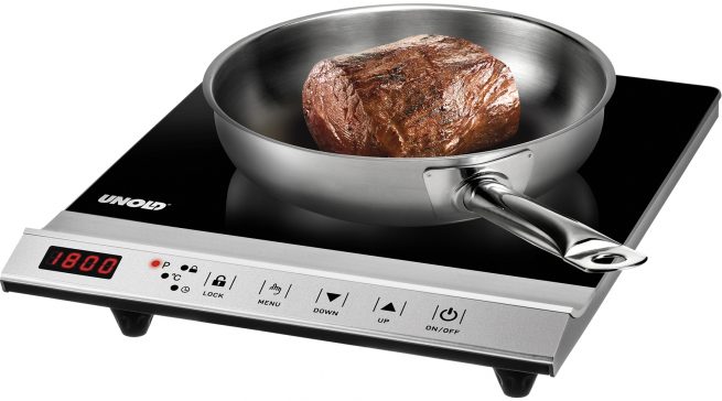 Unold Induktionskochplatte Einzel Profi mit Touch-Display.