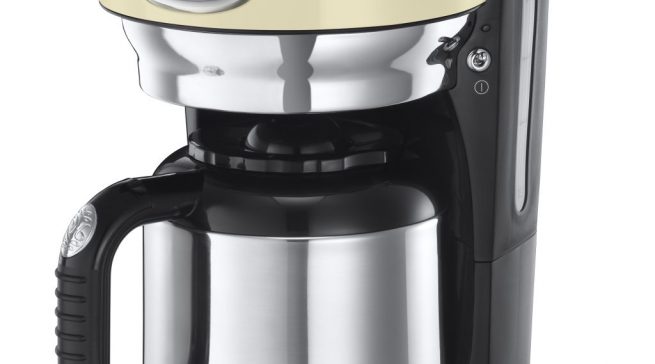 Russell Hobbs Kaffeemaschine Retro Vintage Cream mit Glas- oder Thermokanne.