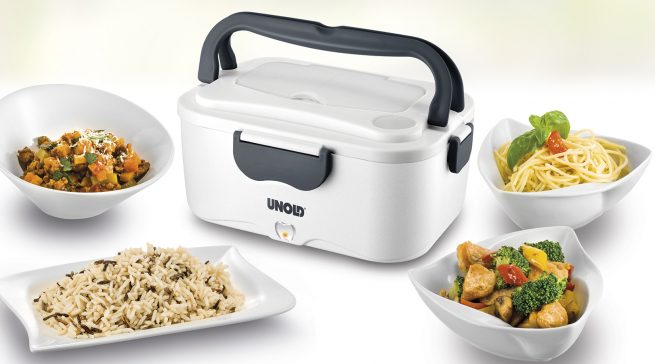 Unold Lunchbox mit Erwärmung von Speisen bis 70 °C.