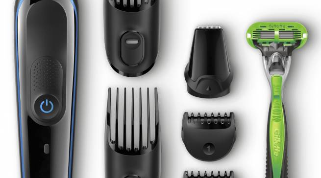 Braun Bartschneider Face & Body Kit mit 3 Kammaufsätzen.