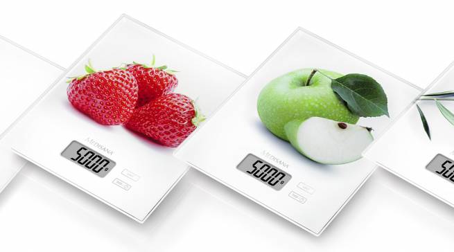 Medisana Küchenwaage KS 210 mit Sensor-Touch Tastenfelder.
