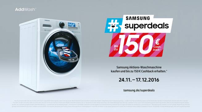 Mit der AddWash will Samsung bei Hauhaltsgeräten via TV ins Bewusstsein der Verbraucher.