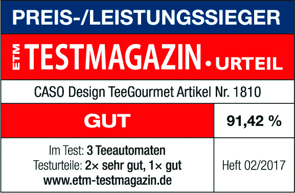 ETM-Testmagazin Testsiegel Caso TeeGourmet