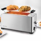 Unold Toaster Edelstahl 4er ist ein Doppel-Langschlitz-Toaster für vier Scheiben.