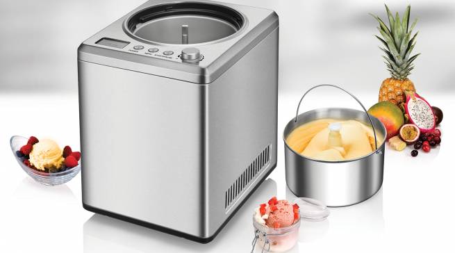 Unold Eismaschine Profi Plus mit 2.5 Liter Volumen.
