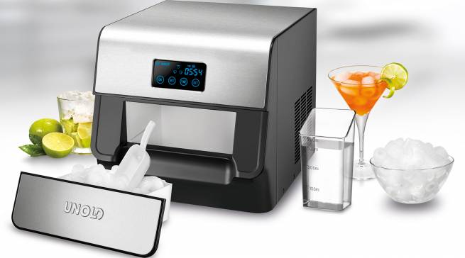Unold Eiswürfelbereiter Edel bereitet bis zu 60 Eiswürfel in einer Stunde.