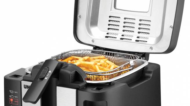Unold Fritteuse Cube Black mit 2.800 Watt Leisstung.