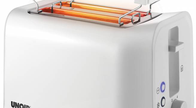 Unold Toaster Easy White mit 6 Röstgraden.