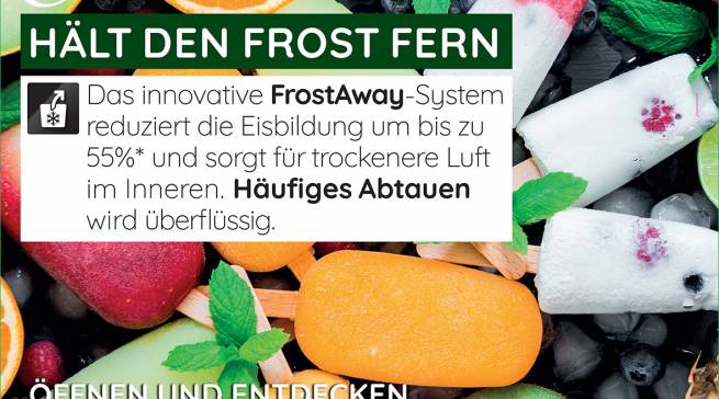 Frost-weg-Technologie in der Energieeffizienzklasse A++.