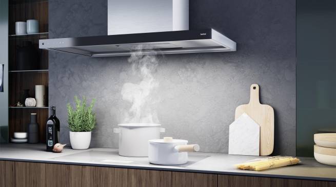 Berbel Dunstabzugshaube Glassline-BWH90GL mit EcoSwitch Steuerung.