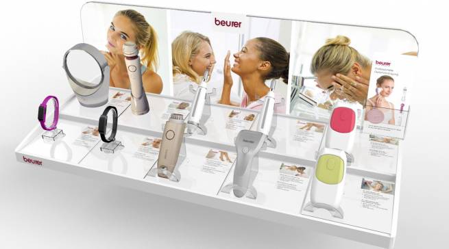 Premium-Anmutung: Präsentationsdisplay Beauty von Beurer.