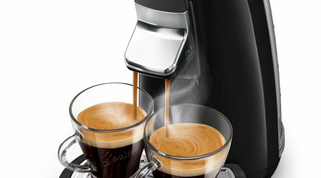 Die Philips Kaffeemaschine Senseo Viva Café in Schwarz