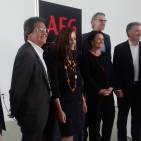 „AEG Reloaded“, die Fortsetzung in Nürnberg. Sie gaben Auskunft (v.l.n.r.): Damaris Landmesser, Michael Wolf, Norbert Behringer, Elisabeth Lokai-Fels, Britta Amara, Brian Fogh, Horst Nikolaus und Andreas Gelsheimer.