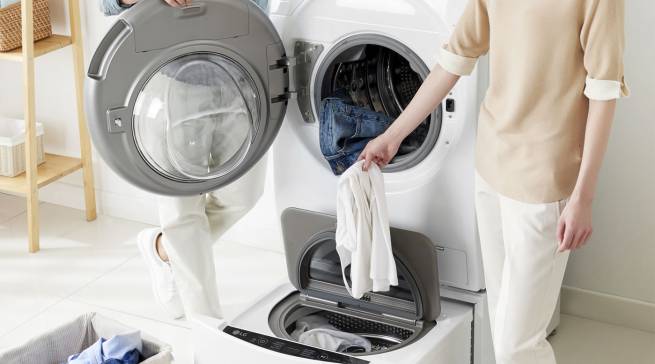 LG Waschtrockner TWINWash F 6WD 128TWIN mit 3-in-1-TrueSteam-Technologie.