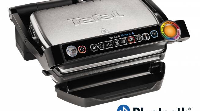 Tefal Kontaktgrill OptiGrill Smart mit Bluetooth-Funktion.