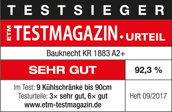 Testsiegel ETM Testmagazin Baunkecht KR 1883 A2+