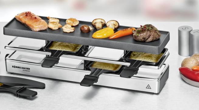 Rommelsbacher Raclette Grill RC 800 mit Antihaftbeschichtung Xylan Plus.
