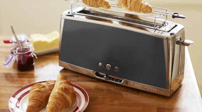Russell Hobbs Langschlitz-Toaster Luna Moonlight Grey 23251-56 mit Lift and Look-Funktion.