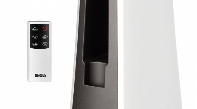 Unold Heizlüfter Senza mit Sensor-Bedienfeld.