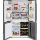 Grundig Side-by-Side Kühlschrank GWN 21210 X mit Weinkühler und Wasserspender.