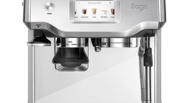 Sage Espresso-Maschine Barista Touch mit Kaffeespezialitäten-Menü.