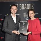 Ausgezeichnet mit dem Best Brands Award 2018: Dr. Stephen Schuster (WMF) und Béatrice Guillaume-Grabisch (Vizepräsidentin des Markenverbandes).