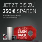 Das lohnt sich: bis zu 250 Euro Cashback bei AEG-Geräten.