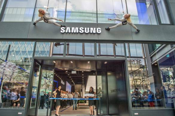 Es ist angerichtet: der Samsung Flagship-Store auf der Zeil in Frankfurt.