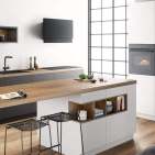 Blickfang in der Küche: die Gerätereihe „accent line carbon black“ von Bosch.