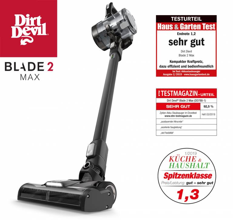 „Blade 2 Max“: Ein Triple für Dirt Devil