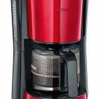 Severin Kaffeemaschine Fire Red Metallic mit Glaskanne für 10 Tassen.