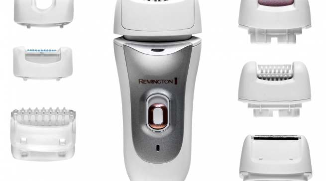 Remington Epilierer smooth&silky 7-in-1 mit sieben Aufsätzen.