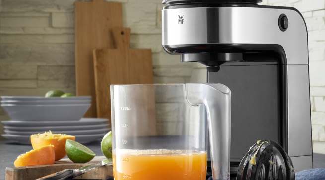 WMF Kult X Citruspresse für Spiralschneider mit 2 Presskegeln.