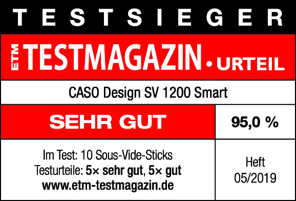 ETM Testmagazin Testsiegel CASO Design SV 1200 Smart