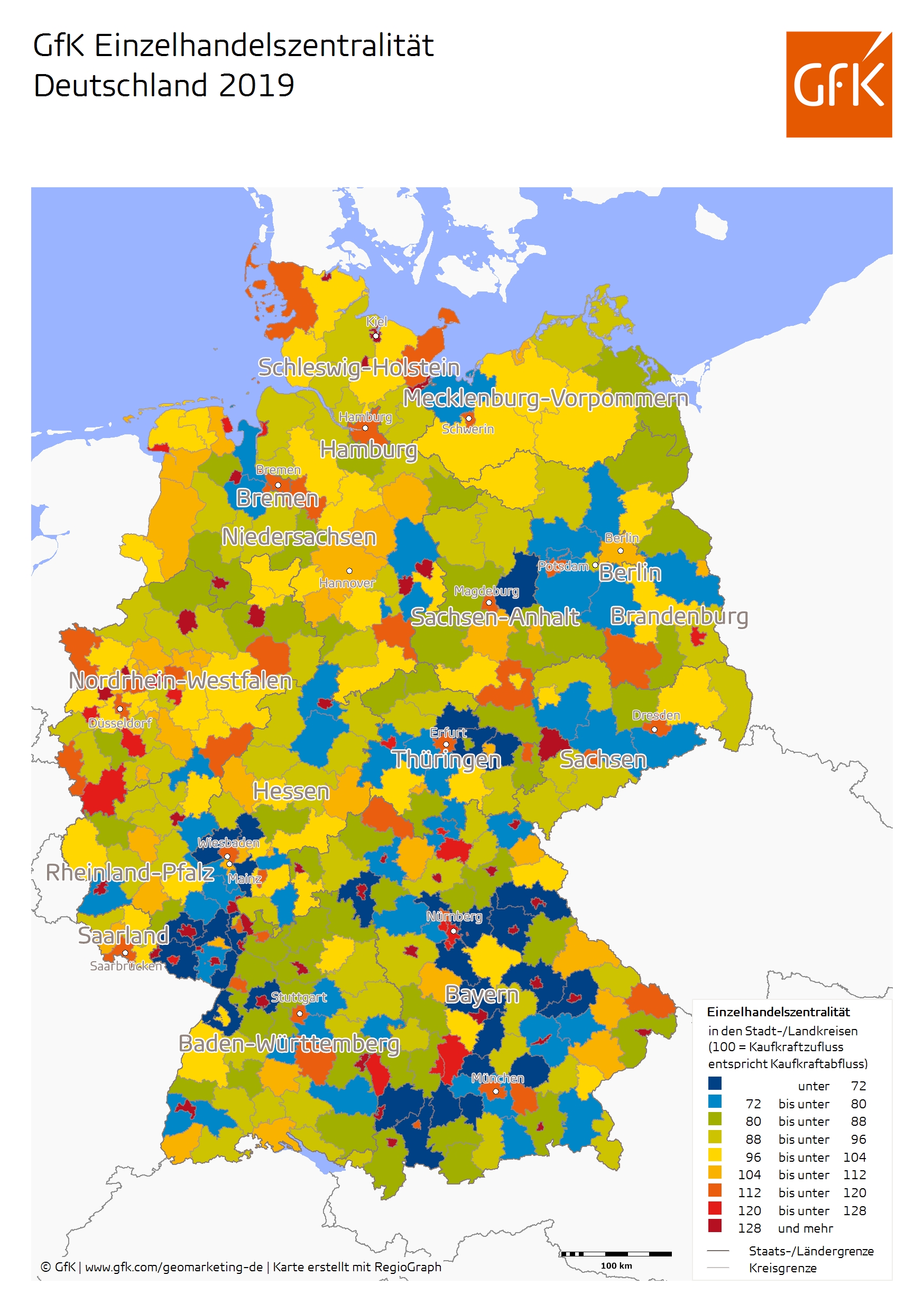 Einzelhandelszentralität Deutschland 2019