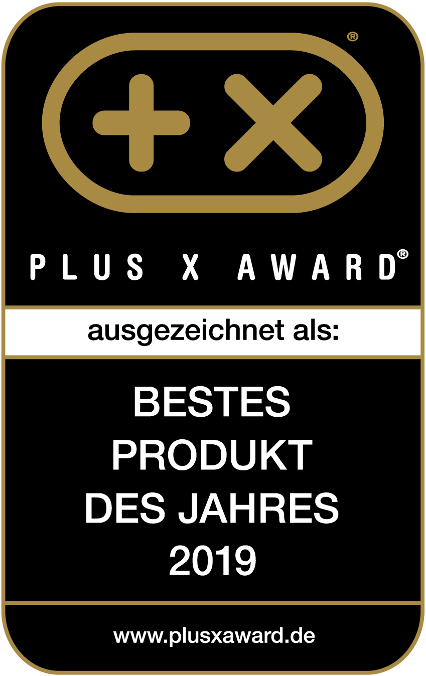 Plus X Award Siegel Bestes Produkt des Jahres 2019