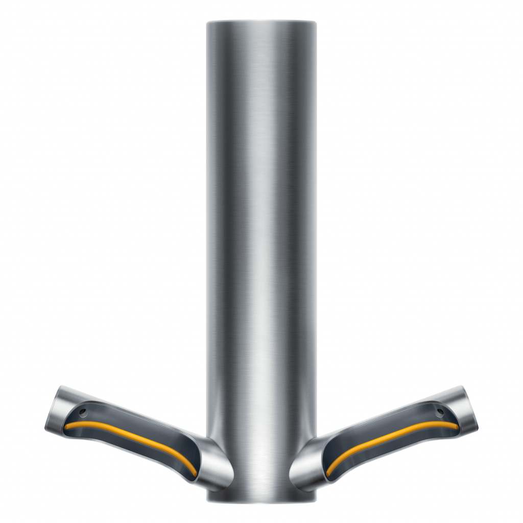 Dyson Airblade 9kJ-Händetrockner: Schnell, energieeffizient und mit Glasfaser-HEPA-Filter.