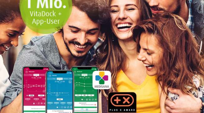 Schallgrenze überschritten: Medisana VitaDock+ App mit über einer Million Nutzer.